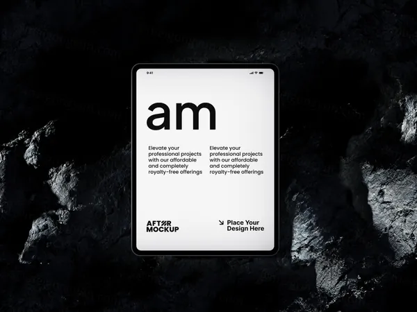 高质量3D渲染抽象场景苹果平板电脑Web网页设计贴图展示PSD样机模板素材 iPad Mockups-7