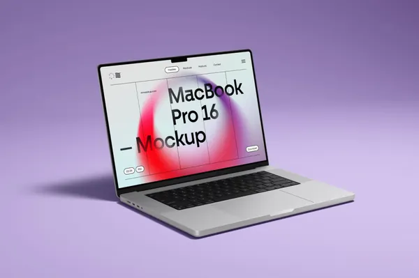高质量极简风创意场景苹果笔记本网页设计提案展示样机模板 MacBook Pro 16 Mockup-24