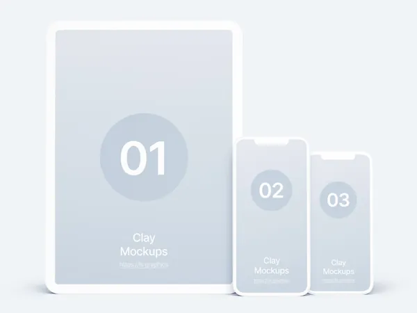 极简主义Apple白模手机APP设计UI界面贴图展示样机模板 iPhone Clay Mockups-2