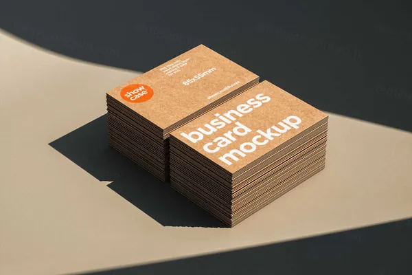 高端商务名片物流快递公司企业品牌VI设计提案样机模板 T11_Business Card Mockup