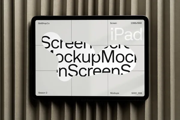 高级阴影苹果iPad平板网页APP设计贴图UI提案展示样机模板 S002-008