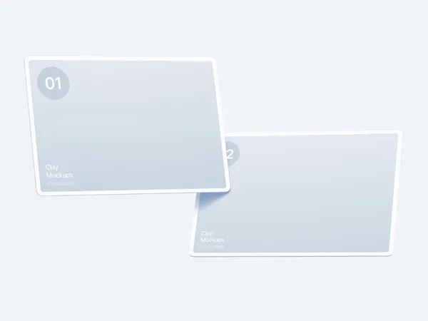 极简主义电脑显示器Web网页设计UI贴图展示样机模板 Monitor Clay Mockups-1