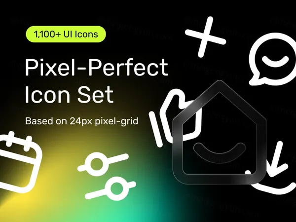 高质量Web网页App设计UI图标合集包 Pixel-Perfect Icon Set