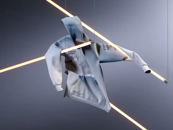 高质量卫衣连帽衫服装设计灯光个性场景展示样机模板 Hoodie and Sweatshirt Mockup-2