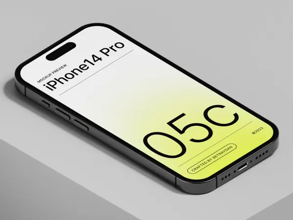 极简创意场景苹果手机UI界面APP展示样机模板素材 Colourful iPhone 14 Pro Mockups-2