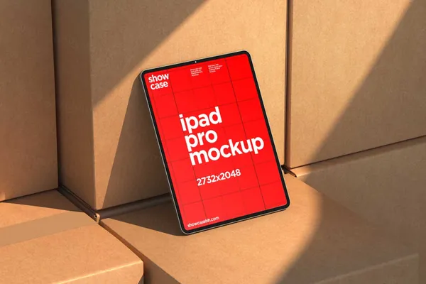 高端物流快递公司企业官网App品牌设计提案UI贴图展示样机模板 T16_iPad Pro Mockup