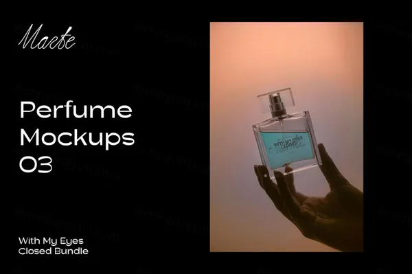 高端唯美梦幻Ins风香水化妆品品牌包装设计贴图展示样机模板 Cosmetic Mockup-2