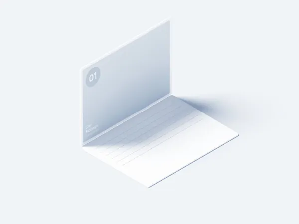 极简主义等距视角APP设计UI贴图展示样机模板 Clay Mockups