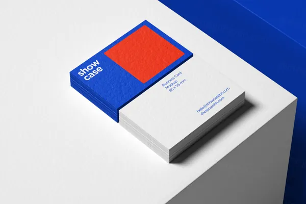 极简主义高端商务名片品牌VI设计贴图展示样机模板 Business Card Mockup-1