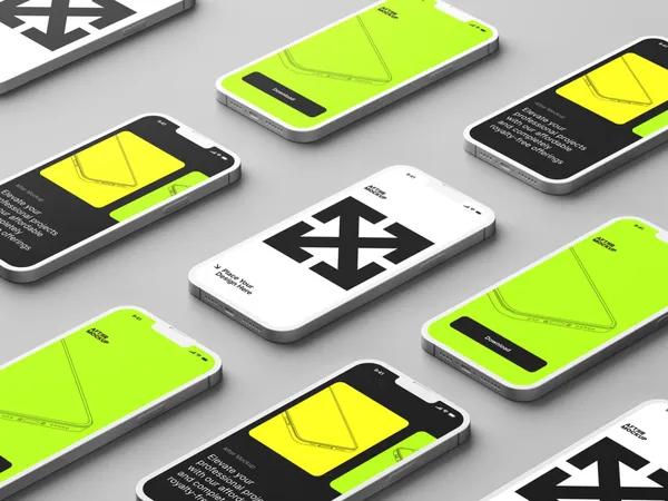 超高质量极简主义苹果手机APP设计UI界面贴图展示样机模板 iPhone Clay Mockups-10