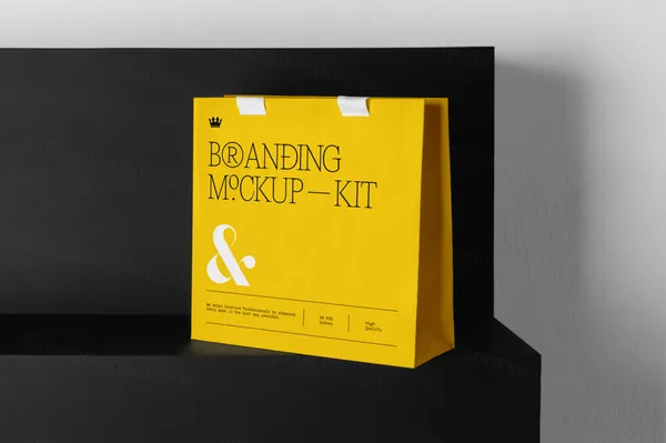 高端纸袋手提袋服装品牌包装VI设计提案贴图展示样机模板 Branding Mockups-2