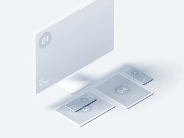 极简主义苹果手机电脑平板等距视角APP设计UI贴图展示样机模板 Apple Set Mockups-2