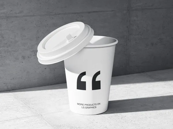 极简纸杯品牌包装设计提案贴图展示样机模板素材 Qubus: Brutal Stationery Mockups