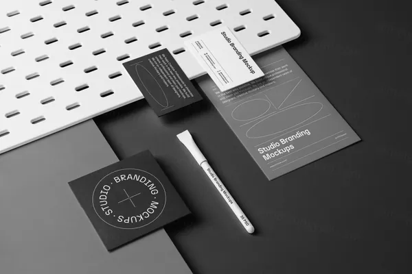 高质量工作室品牌VI设计提案贴图展示样机模板 Studio Branding Mockups-5