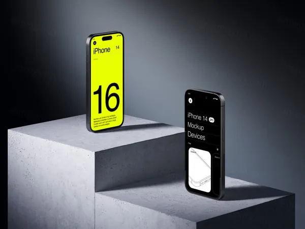 高质量苹果手机创意场景APP设计UI贴图展示样机模板 A - iPhone 14 Pro Mockups-6