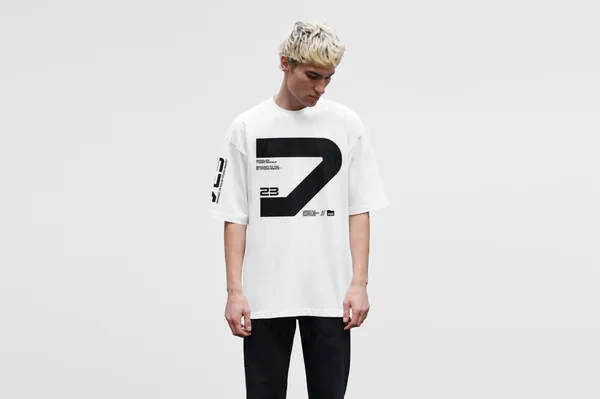 时尚潮流欧美模特宽松T恤服装设计贴图展示样机模板 T-Shirt Mockup