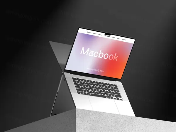 高质量CG建模工业冷淡风苹果笔记本场景展示Web贴图样机模板素材 Apple MacBook Mockup-4