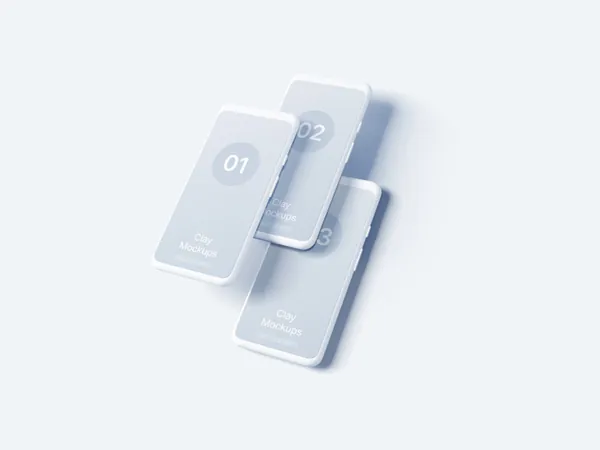 极简主义安卓手机APP设计UI界面贴图展示样机模板 Android Note Clay Mockups-1