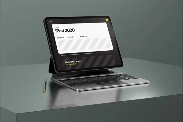 高质量极简主义抽象场景展示App设计UI贴图样机模板 iPad Mockup-1