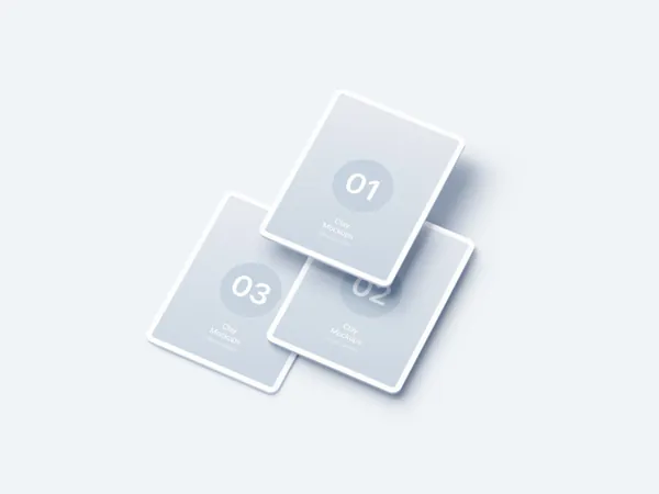 极简白模Apple平板电脑Web网页设计UI界面贴图展示样机模板 iPad Clay Mockups-3