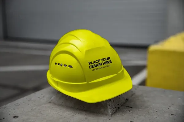 户外工地安全帽建筑公司企业品牌设计VI提案展示样机模板 Construction Mockup