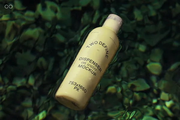 大自然户外水下实拍乳霜防晒化妆品包装设计贴图展示样机模板素材 Beauty in Nature-3