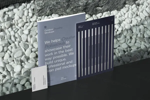 高质量户外杂志宣传册书籍画册设计提案贴图展示样机模板 Outdoor Branding Mockup-1