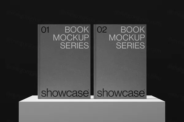高质量极简主义书籍保护壳封面排版设计贴图展示样机模板素材 Book Folder Mockup-2