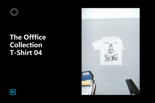 高端办公室室内实拍无CGT恤服饰企业品牌设计贴图展示样机模板 T-Shirt-1