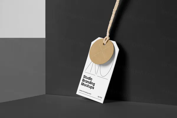 高质量衣服吊牌标签工作室品牌VI设计提案贴图展示样机模板 Studio Branding Mockups