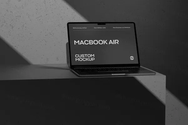 工业风场景苹果笔记本网页设计贴图展示样机模板 Macbook Air M2 Mockup-7