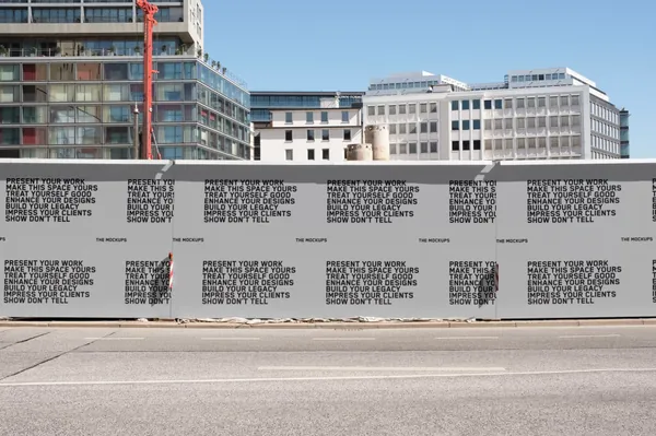 高质量城市摄影都市街道地产围栏广告牌海报设计贴图展示样机模板 TM-BILLBOARD-035