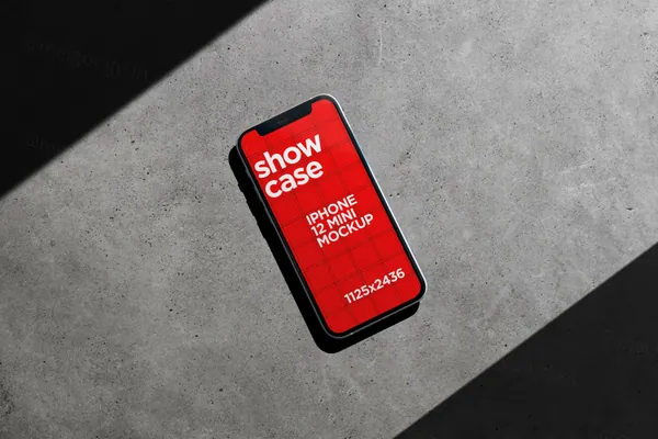 高质量苹果iPhone手机水泥地板场景App设计贴图UI展示样机模板素材