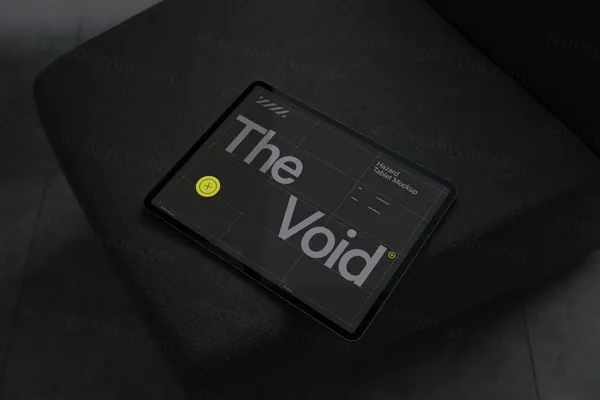 潮流暗黑风高级感苹果iPad网页UI设计提案样机模板素材 Dark DEVICE Mockup