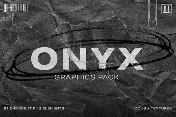 潮流复古做旧艺术纸张撕裂纸片纹理素材合集包 Onyx Graphics Pack