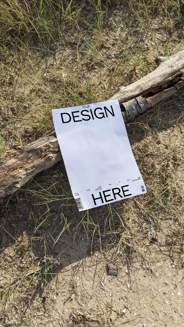 潮流小清新风高清实拍户外宣传单海报设计贴图展示样机模板-8