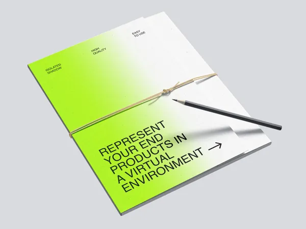 极简主义文件袋品牌设计提案贴图展示样机模板素材 Qubus: Brutal Stationery Mockups-5