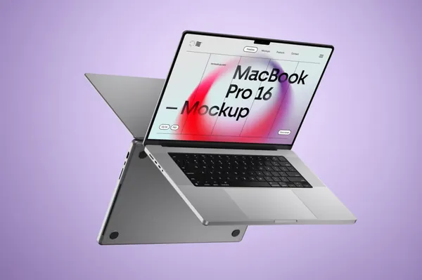 高质量极简风创意场景苹果笔记本网页设计提案展示样机模板 MacBook Pro 16 Mockup-20