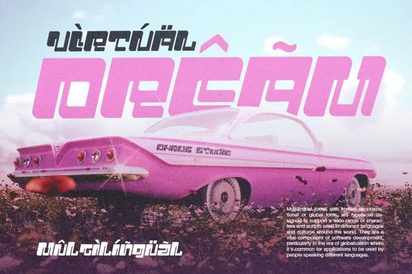 潮流Y2K千禧年亚文化赛博朋克复古氛围英文装饰字体 Punk Cyber - Y2K Family Fonts