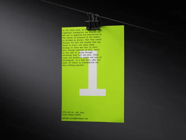 A4纸宣传单工业风地产建筑企业品牌设计VI提案贴图展示样机模板 Luiro Branding-4