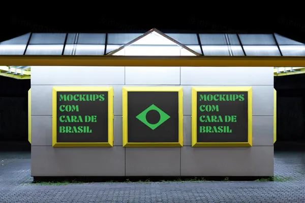 高质量户外摄影都市地下车站地铁站过道广告牌海报设计贴图展示样机模板 Poster Mockup-1