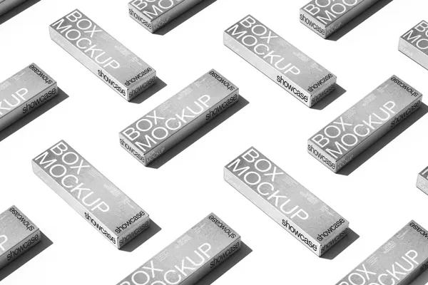 高质量等距视角平铺纸盒品牌包装设计贴图展示样机模板 Box Mockup-2