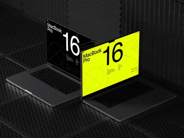 高质量苹果笔记本创意场景网页设计Web贴图展示样机模板 B - MacBook 16 Pro Mockups-3