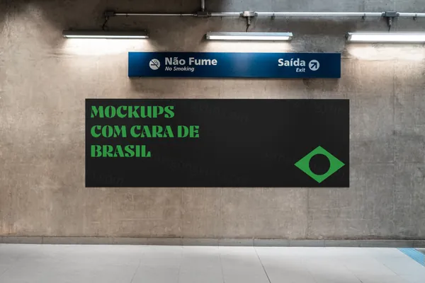 高质量户外摄影都市地下车站地铁站过道广告牌海报设计贴图展示样机模板 Poster Mockup-4