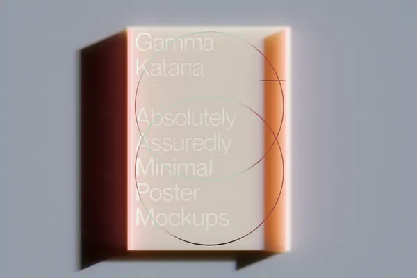 高质量科幻光影透明有机玻璃抽象海报设计作品展示效果PSD样机模板-7