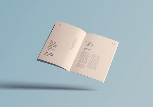 高质量极简主义悬浮杂志宣传册设计贴图展示样机模板 A4 Floating Magazine Mockup-6