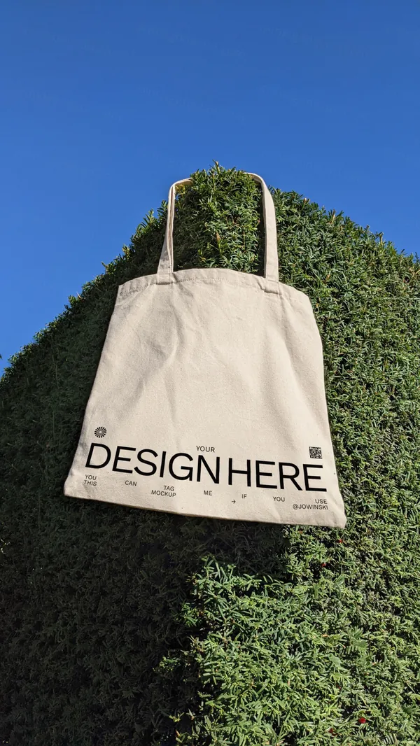 潮流小清新风高清实拍户外环保袋手提袋品牌包装设计贴图展示样机模板-2