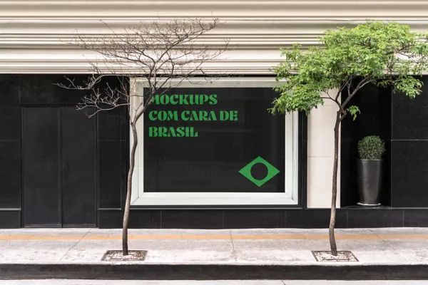 高质量高清摄影城市街头商店玻璃橱窗广告海报设计贴图展示样机模板 Poster Mockup