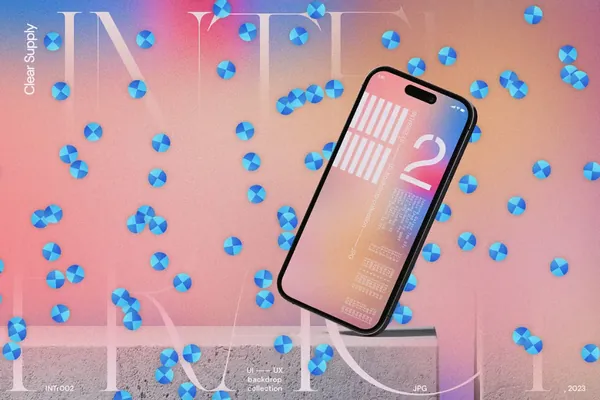 高质量科技虹彩磨砂颗粒感纹理抽象渐变高清背景UI设计素材合集 INTr002