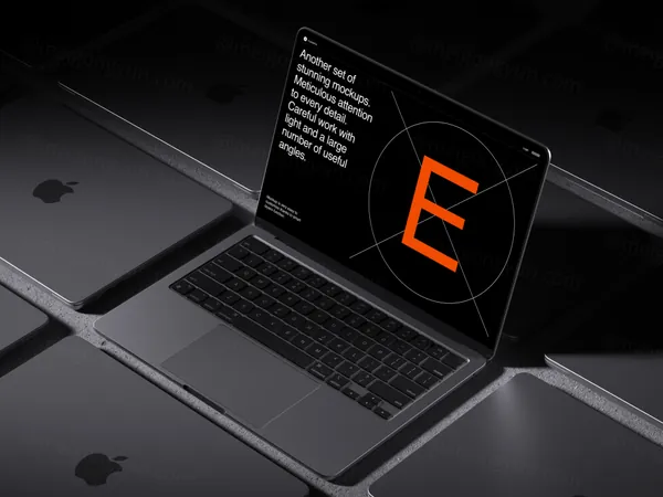高质量苹果笔记本创意场景展示网页设计提案样机模板素材 MacBook Air Mockup-13
